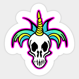 unicorn skull gang Sticker